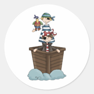 Two pirates classic round sticker