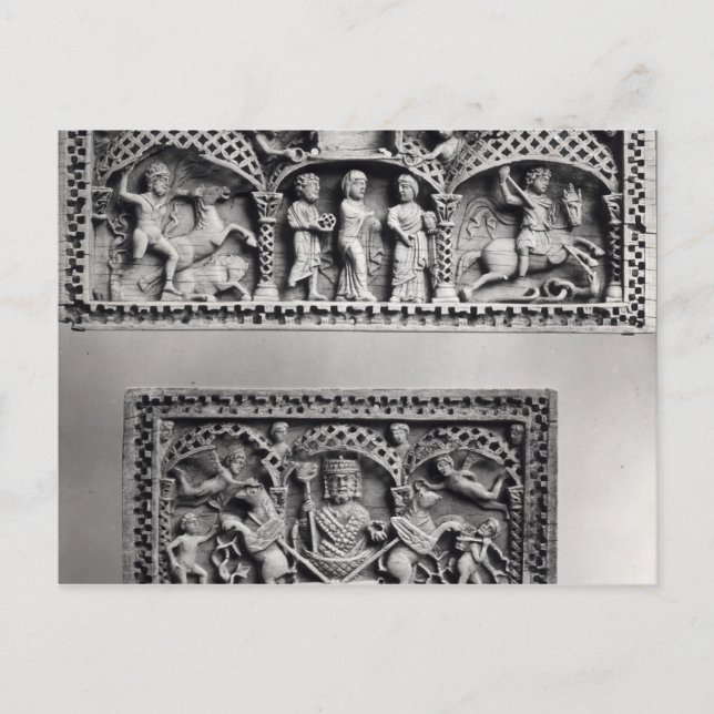 Two plaques from a chest postcard (Front)