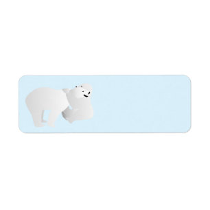 Two polar bears return address label