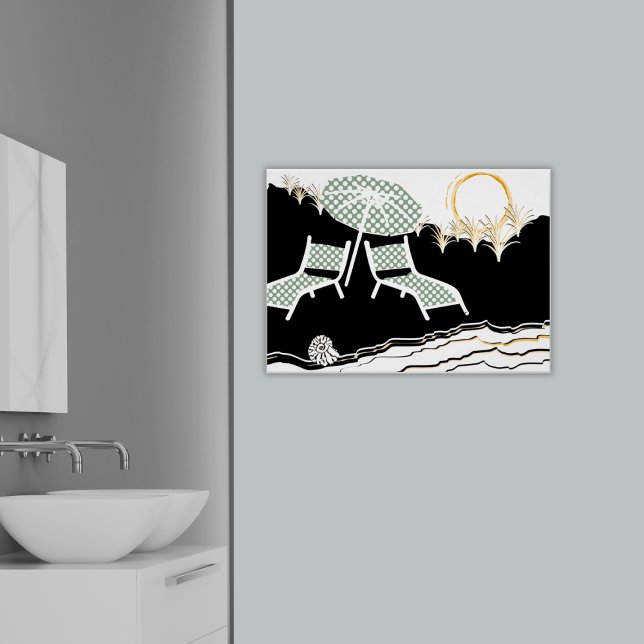 Two Polka Dot Beach Chairs At Sunset Poster (Two Polka Dot Beach Chairs At Sunset Poster)