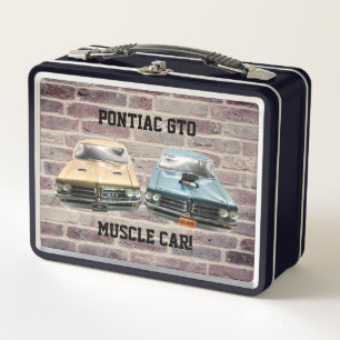 Two Pontiac GTO car design Metal Lunch Box