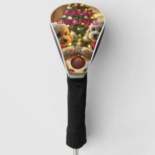 TWO POODLES CELEBRATING CHRISTMAS GOLF HEAD COVER