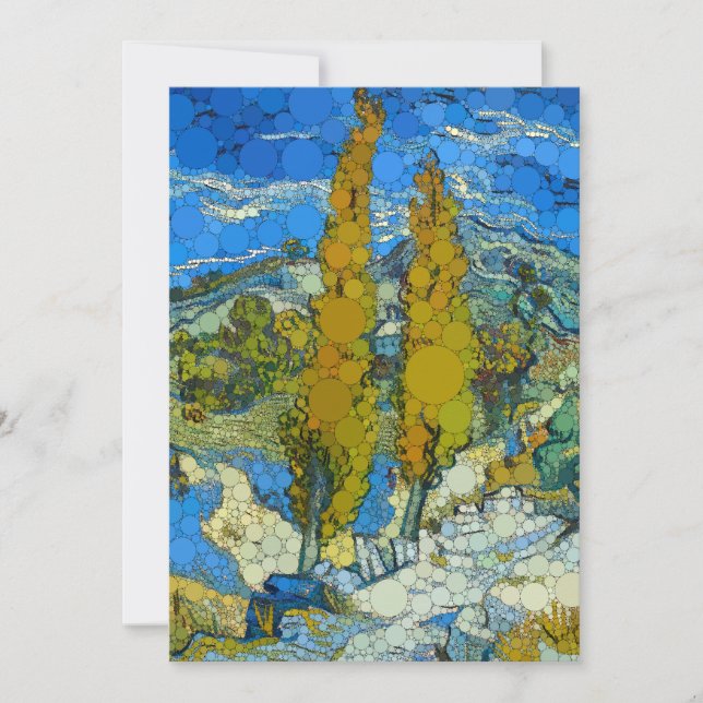 Two Poplars by After Vincent van Gogh Holiday Card (Front)