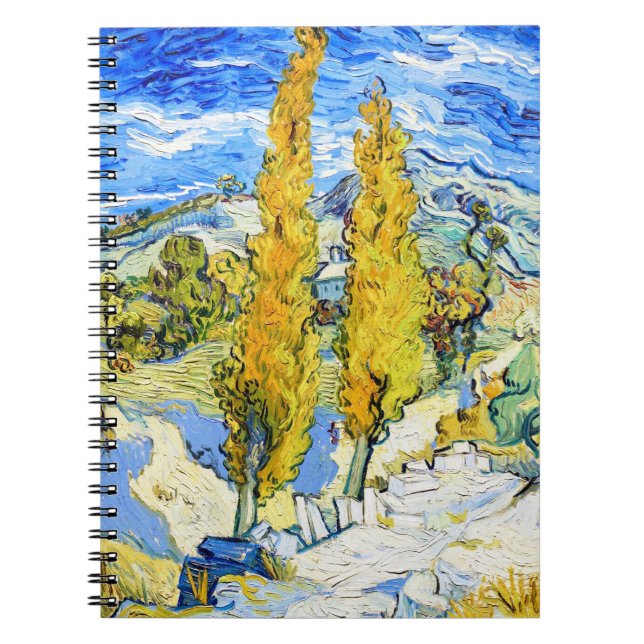 Two Poplars on a Hill Vincent van Gogh Notebook (Front)