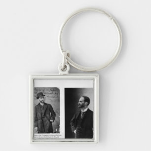 Two portraits of George Eastman 1884 and 1890 Key Ring