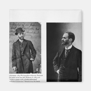 Two portraits of George Eastman 1884 and 1890 Magnet