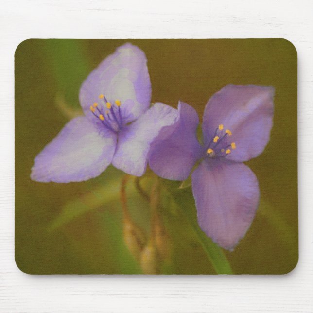 Two Pretty Purple Wild Flowers Art Mouse Pad (Front)