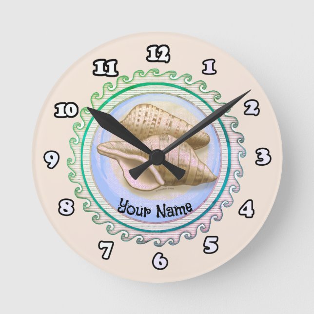 Two Pretty seashells clock (Front)