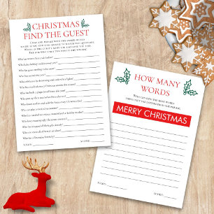 Two Printable Christmas Games Card