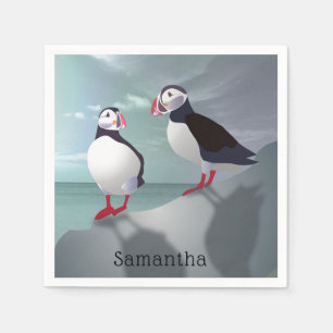 Two Puffins Design Paper Napkins