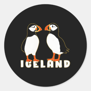 Two Puffins From Iceland Classic Round Sticker