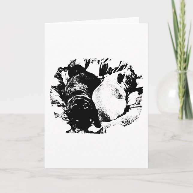 Two Pugs, One Peaceful Wish Card (Front)