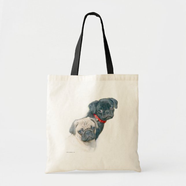 Two Pugs Tote Bag (Front)
