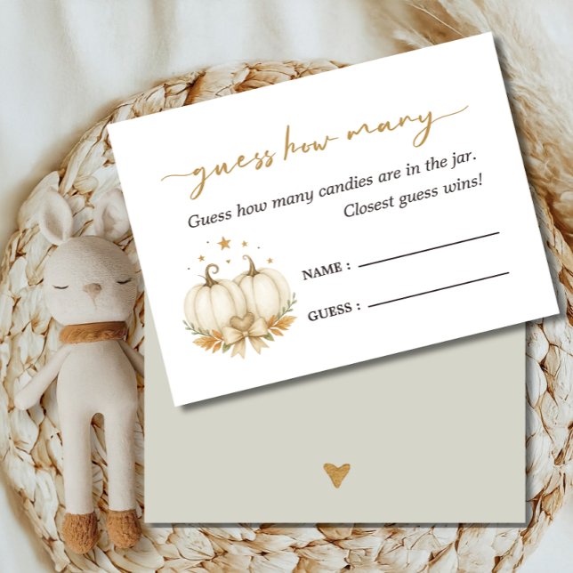Two Pumkins Twin Baby Shower Game Guess How Many  Enclosure Card (Creator Uploaded)
