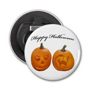 Two Pumpkins Happy Halloween Bottle Opener