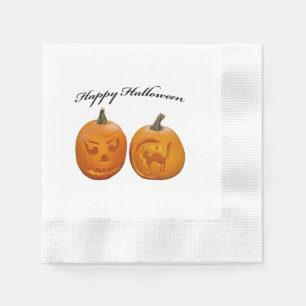Two Pumpkins Happy Halloween Napkin