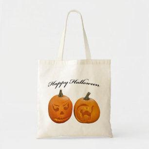 Two Pumpkins Happy Halloween Tote Bag