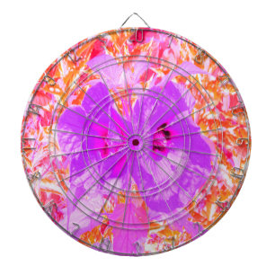 Two Purple and Hot Pink Plum Crazy Hibiscus Dartboard