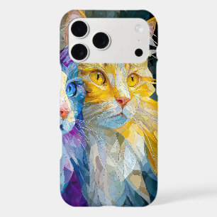 Two Purple and Yellow Cats