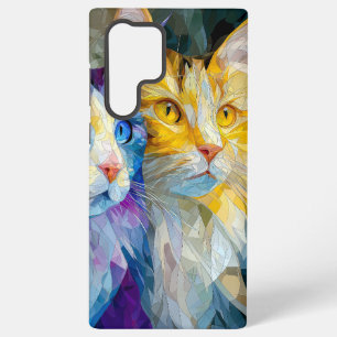 Two Purple and Yellow Cats Samsung Galaxy Case