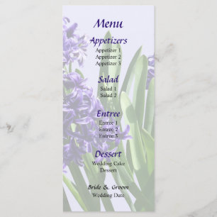 Two Purple Hyacinths Wedding Menu