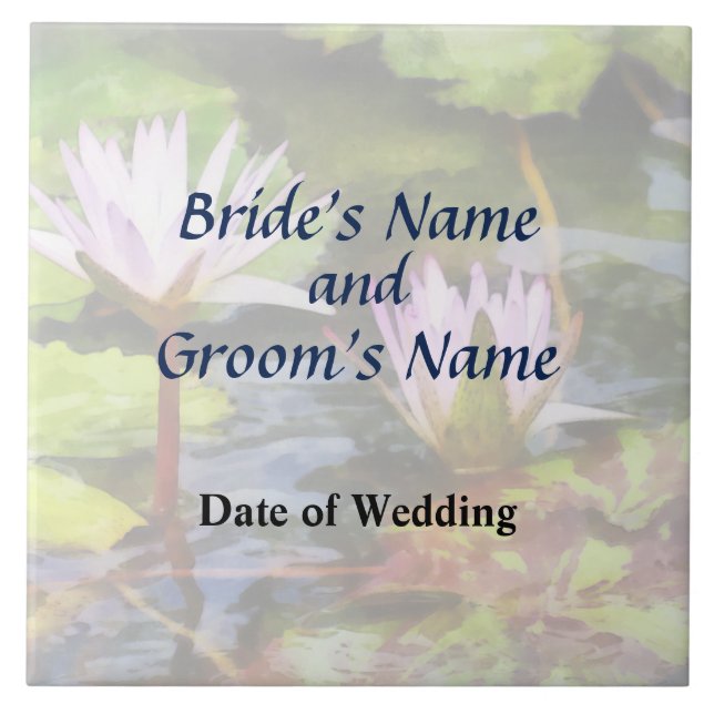 Two Purple Water Lotus Wedding Products Tile (Front)