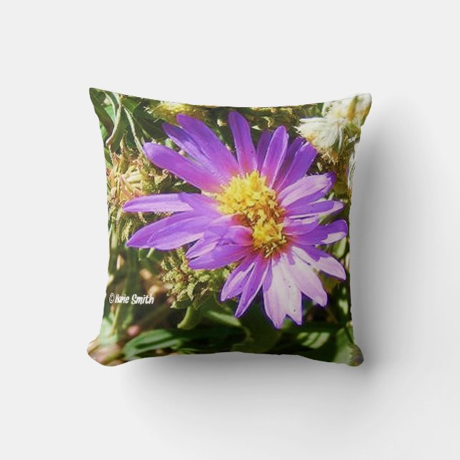 Two Purple Wildflowers Cushion (Front)