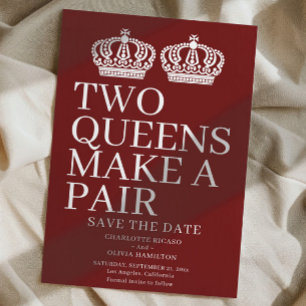 Two Queens Make A Pair Gay Lesbian Wedding Announcement
