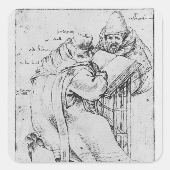 Two Rabbis Square Sticker (Front)