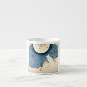 TWO RABBITS AND A MOON CERAMIC ESPRESSO CUP