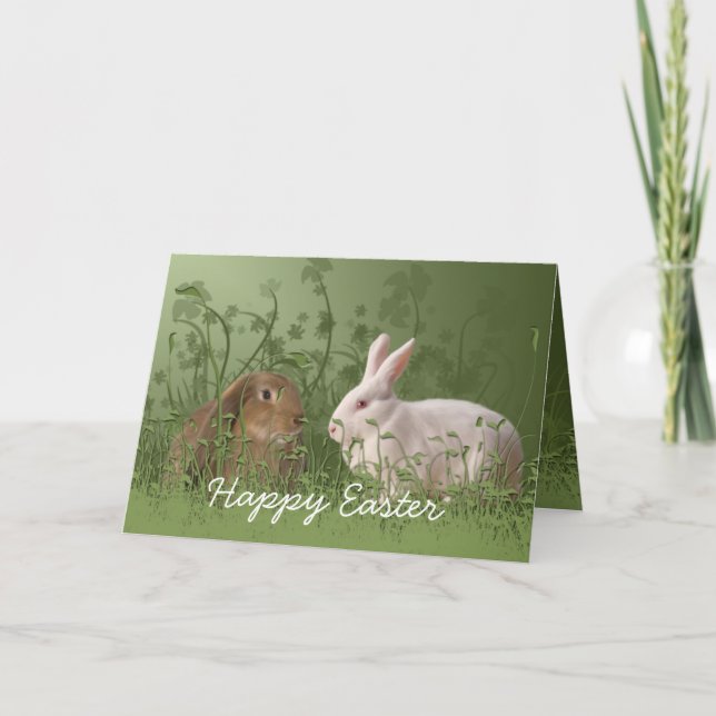 Two Rabbits Easter Card (Front)