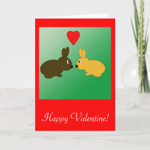 Two Rabbits Valentine Card