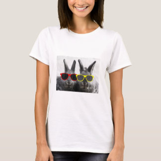 Two Rabbits Wearing Sunglasses T-Shirt