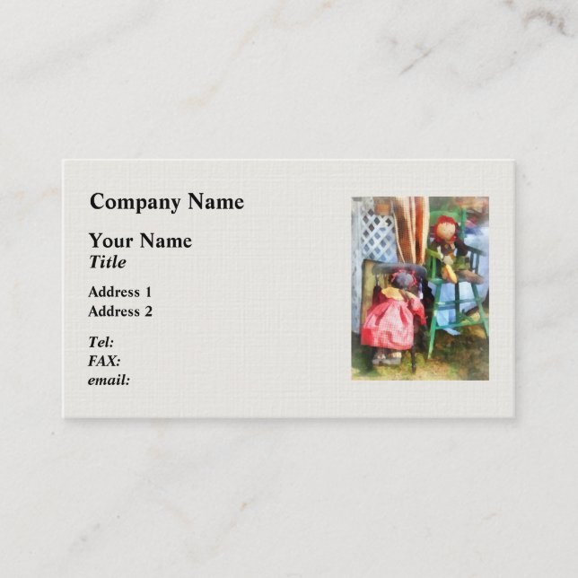 Two Rag Dolls at Flea Market Business Card (Front)