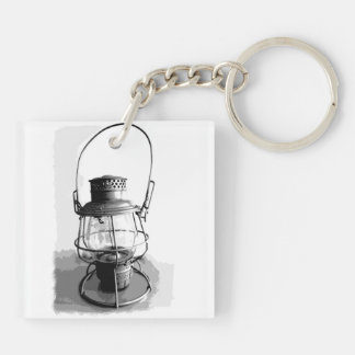 Two Railroad Lanterns Key Ring