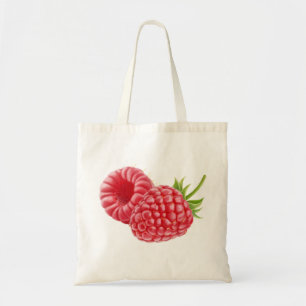 Two raspberries tote bag