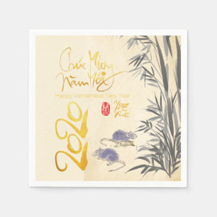 Two Rats Bamboo Vietnamese New Year 2020 Party PN Napkin