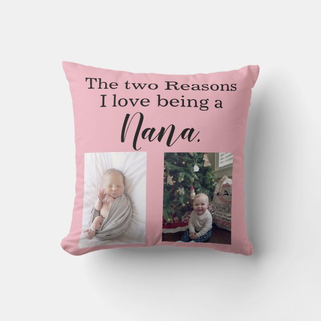 two reasons i love being a nana personalised cushion (Front)