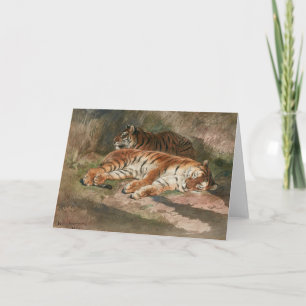 Two Recumbent Tigers   Rosa Bonheur Card
