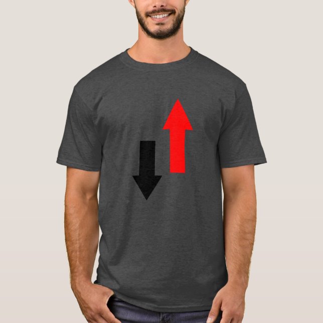 Two Red black arrows pointing up down direction T-Shirt (Front)