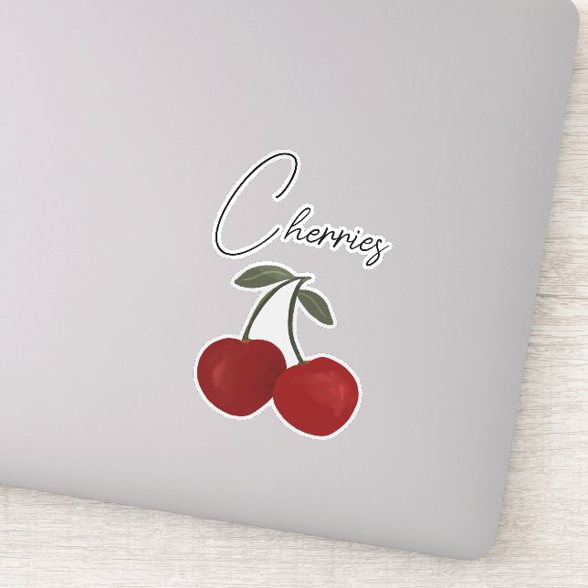 Two Red Cherries Illustration | Cute Fruit Art  (Detail)