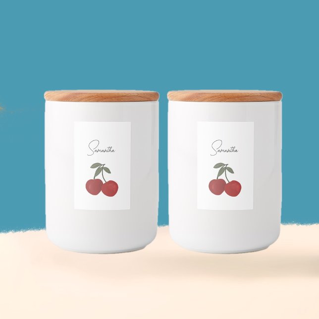 Two Red Cherries Illustration | Cute Fruit Art  Food Label (Creator Uploaded)