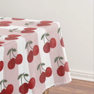 Two Red Cherries Illustration   Cute Fruit Art  Tablecloth