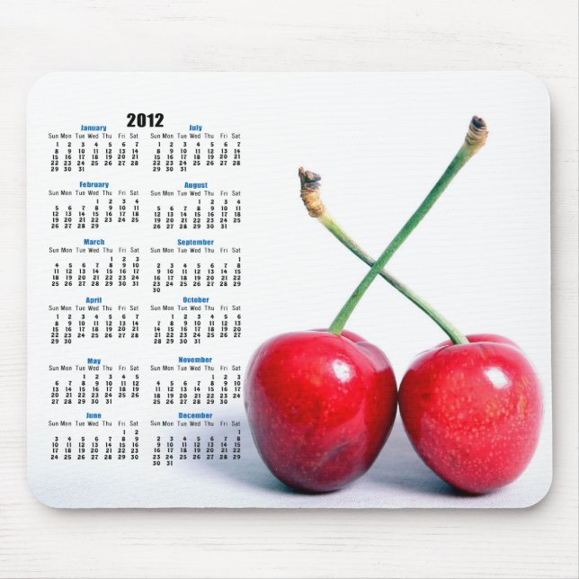 Two Red Cherries Photo 2012 Calendar Mousemat (Front)