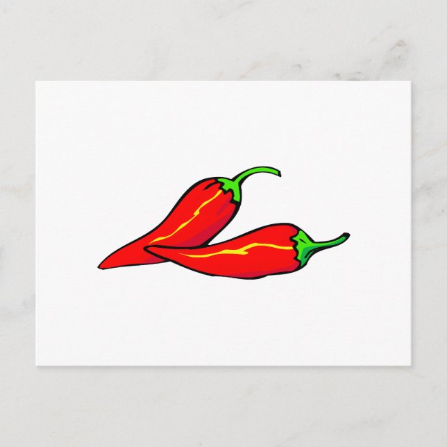Two Red Chilli Peppers on Side Postcard (Front)