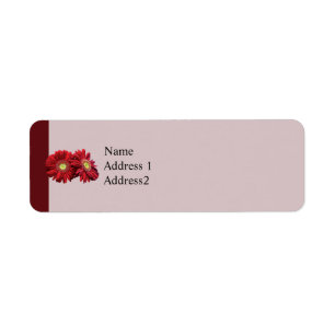Two Red Daisies Save the Date Return Address Label