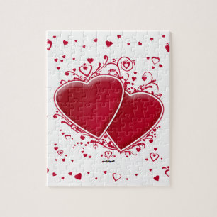 Two Red Hearts For Valentine's Day Jigsaw Puzzle