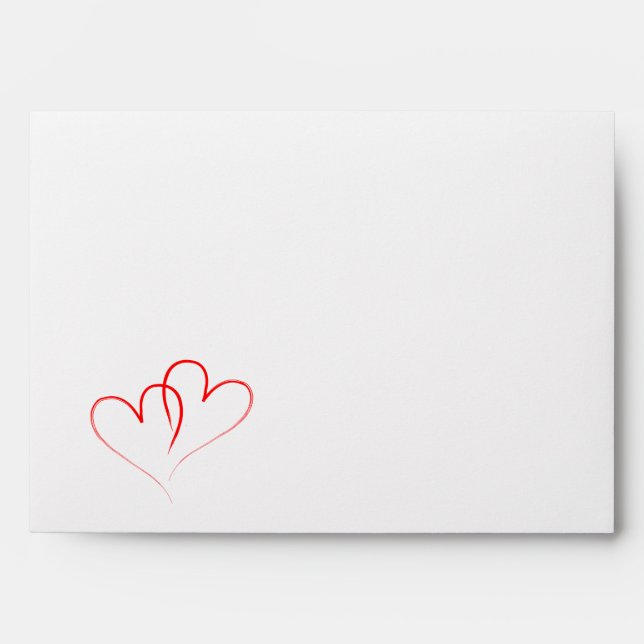 Two red Hearts intertwined Envelopes (Front)