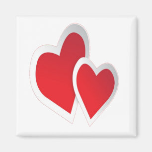 Two Red Hearts Magnet