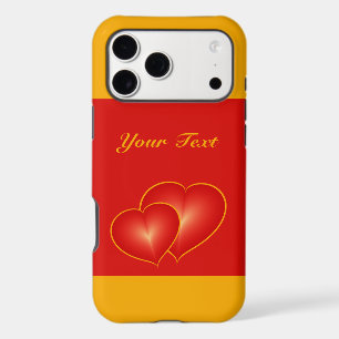 Two Red Hearts, Modern Digital Art Graphic Custom